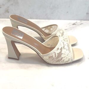 Dolce Vita White Lace Slide Mules